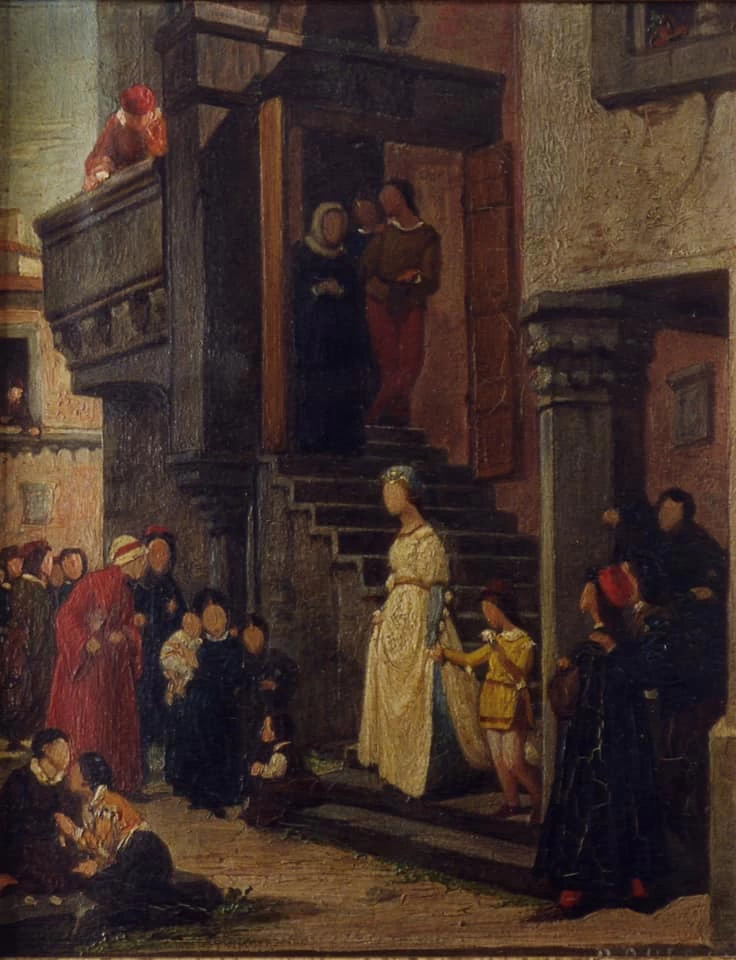 Il primo incontro di Dante con Beatrice. Bozzetto - Galleria Nazionale di Palermo